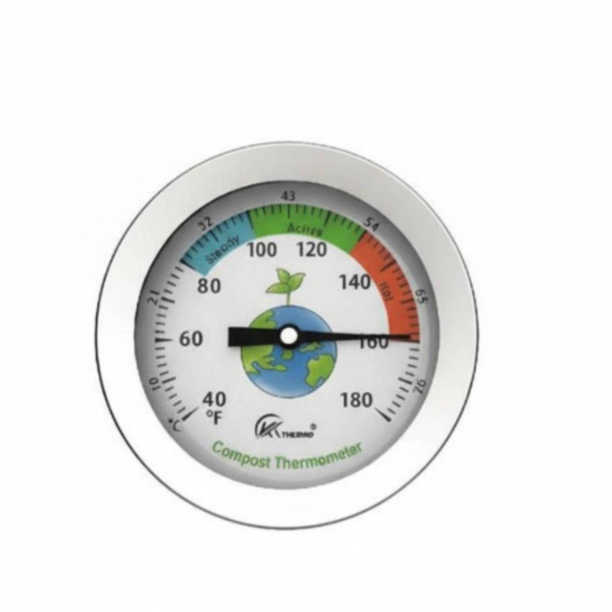 Long Rod Compost Thermometer No Battery Required for Gardeners