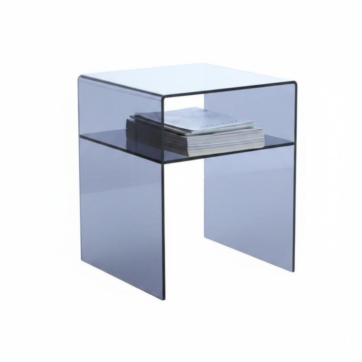 Clear C-Table Modern Design Nightstand Space-Saving for Bedroom, Office, Adults
