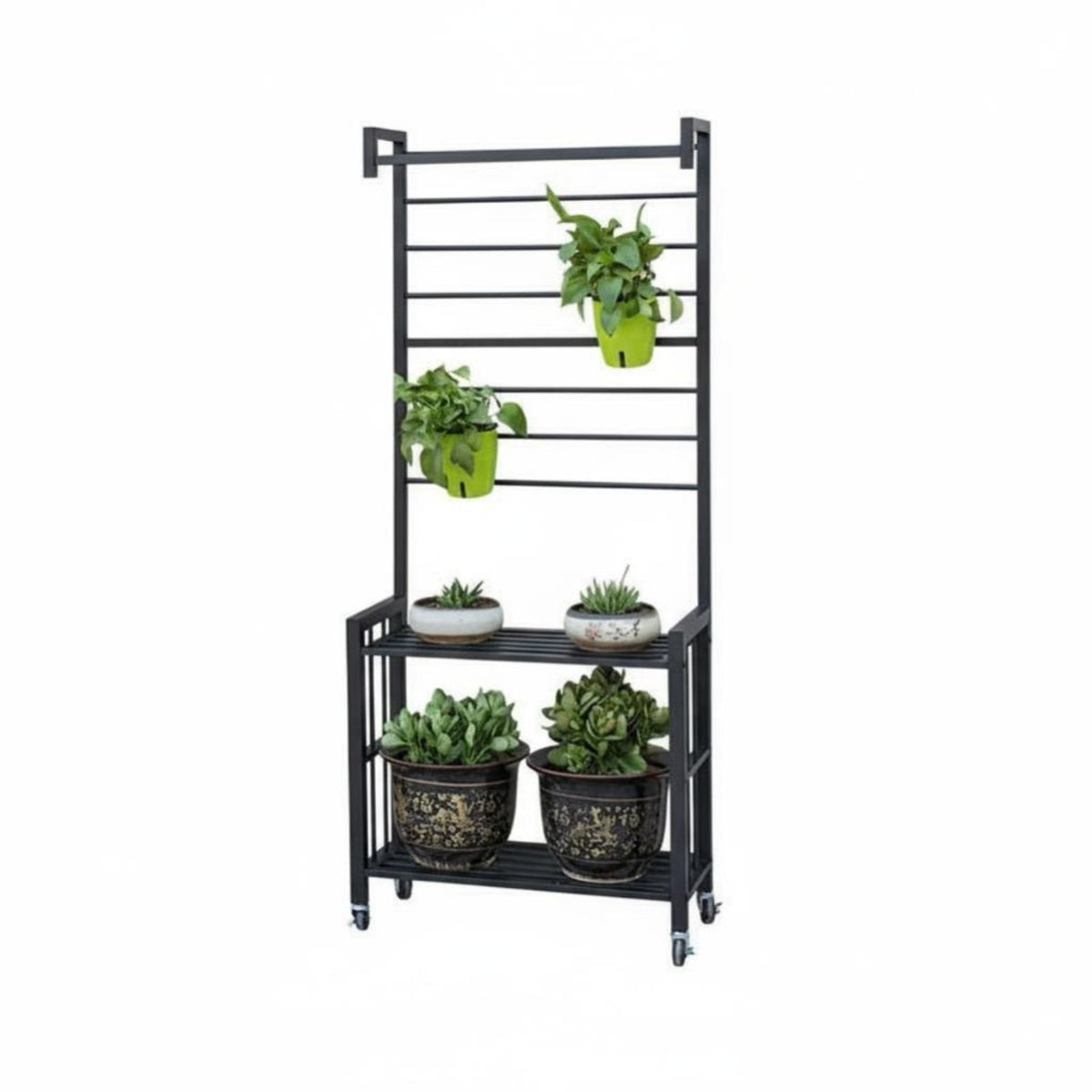 Mobile Trellis Planter Multi-Tier Design Climbing Plant Climbing Rack Rustresistant High Load-Bearing for Corner Space