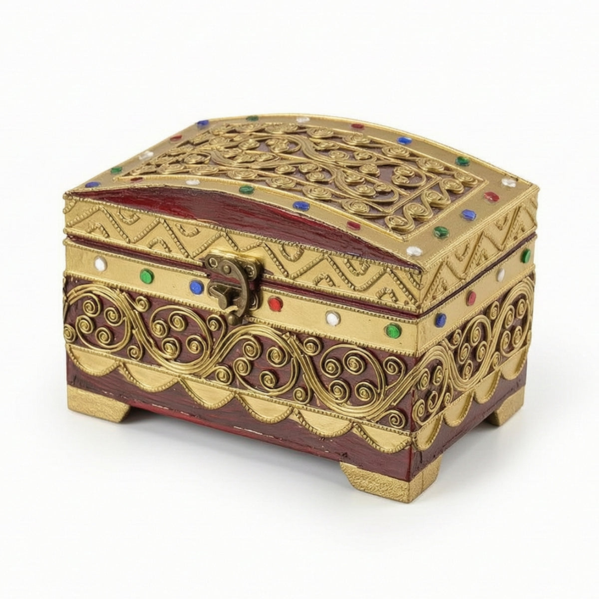 Jewelry Box with Hinged Lid Vintage Wooden Jewelry Box Stylish for Tabletop