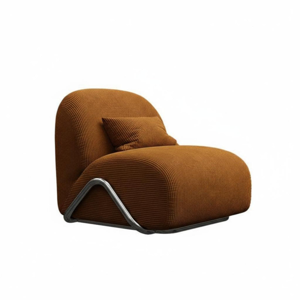 Cylindrical Frame Accent Chair Retro Design Single Sofa Mid-Century Modernera Modern Design Barrel-Shaped Rearrest for Adults