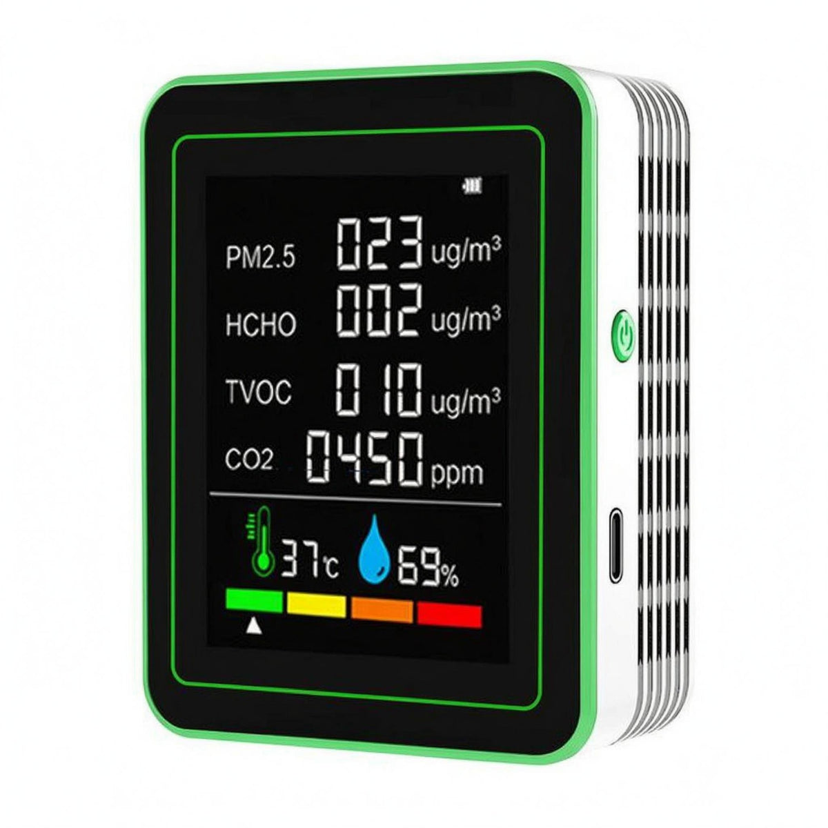 Home Gadget Rectangular Portable Air Quality Monitor Real-Time