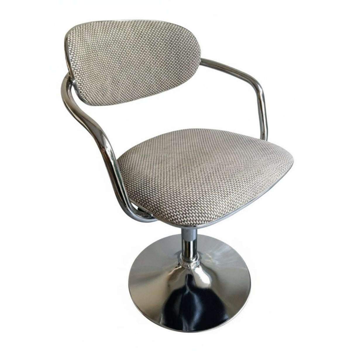 Adjustable Armchair with Woven Seat Waterproof Swivel Stool Quiet Wheels for Bar