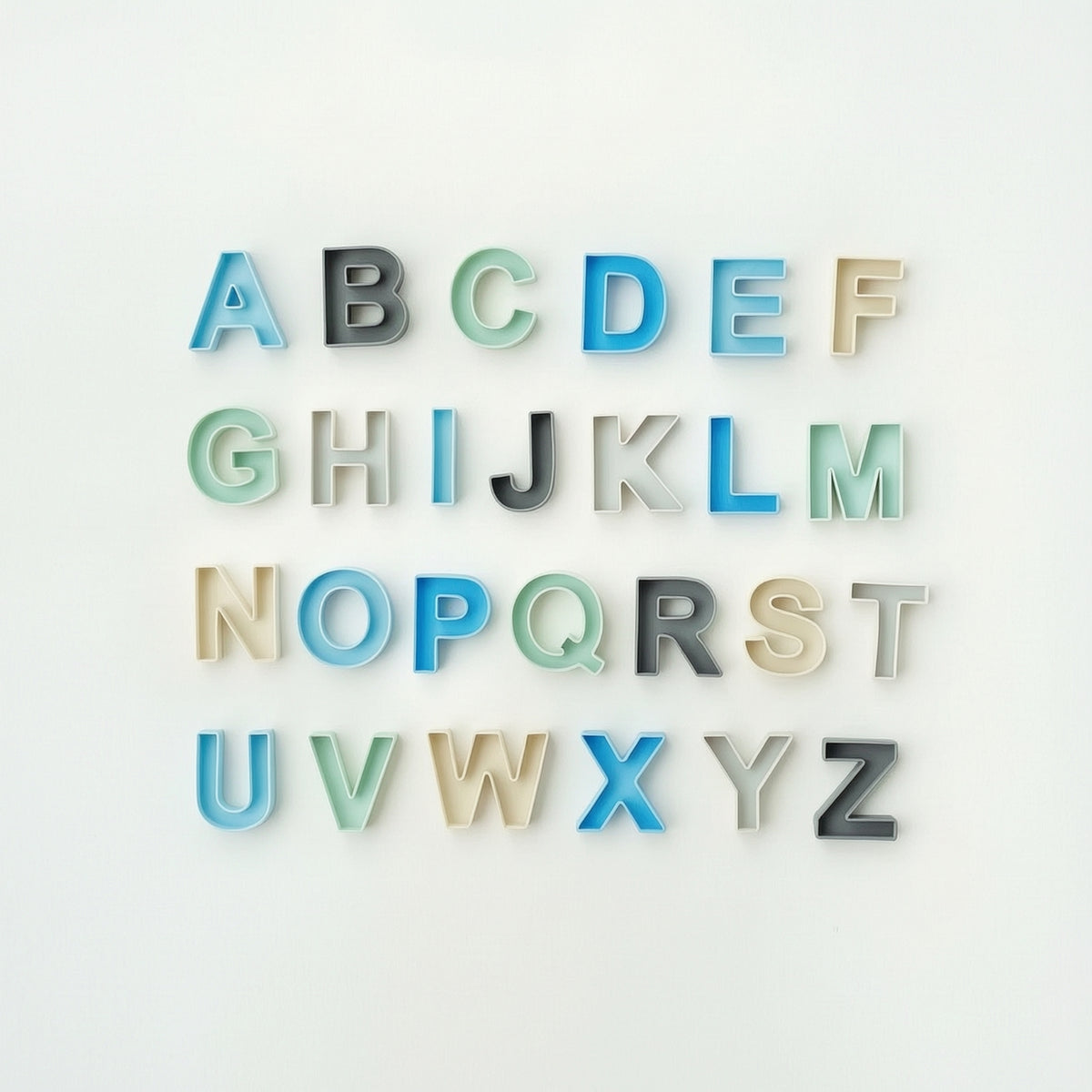 26 Pieces 3D Letters Educational Philosophy Letter Blocks Uppercase Letters Tactile Alphabet Toy Matte for Preschoolers