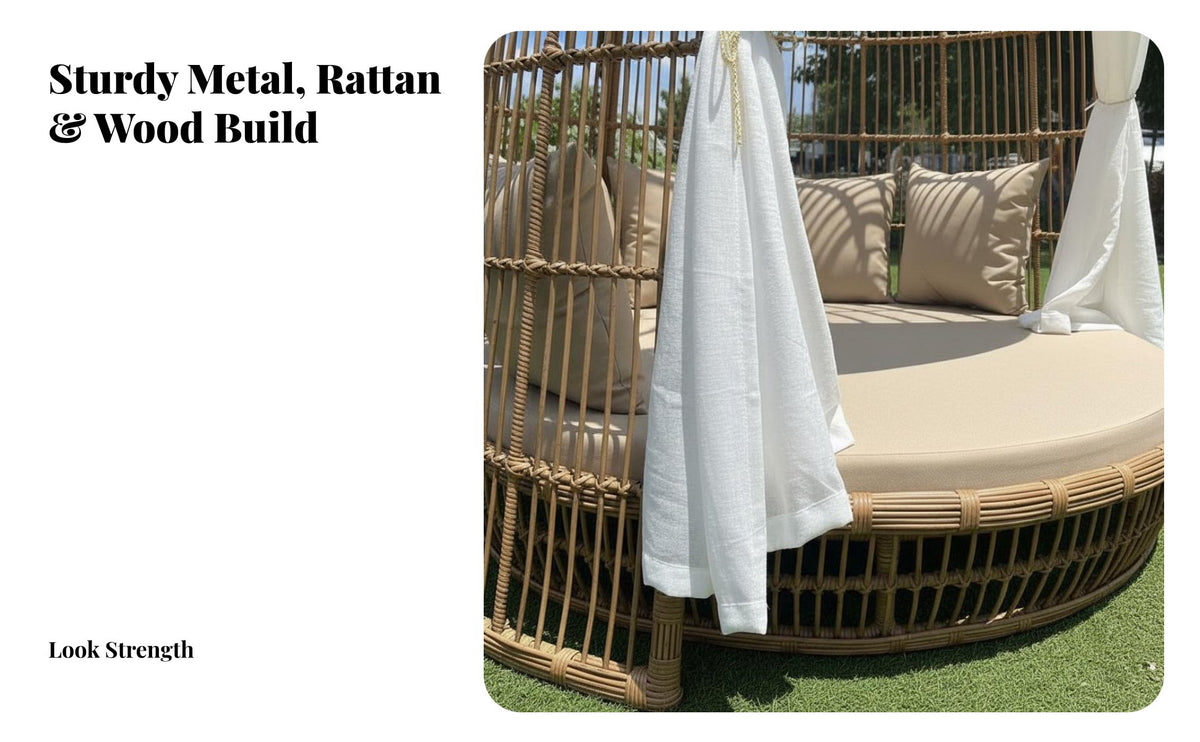Round Bowl Daybed Waterresistant Round adjustable Sunbed sun-resistant outdoorsdoor Furniture for homeowners, Hotel Managers, by the pool, retreat, Backyard