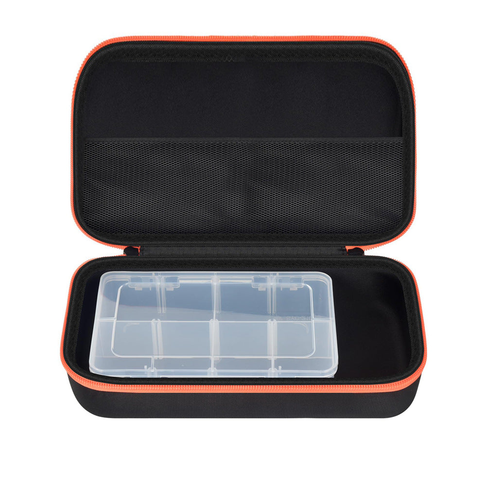 Hard Tool Box with Storage Compartments, Hard Plastic Organizer with Dividers, Mesh Pockets and Sturdy Handle