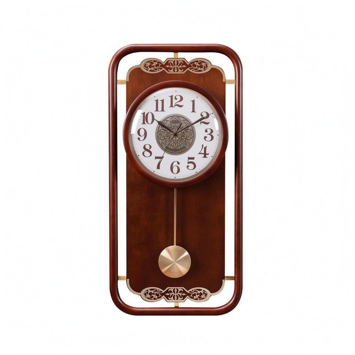 Wooden Pendulum Wall Clock Solid Wood Timepiece
