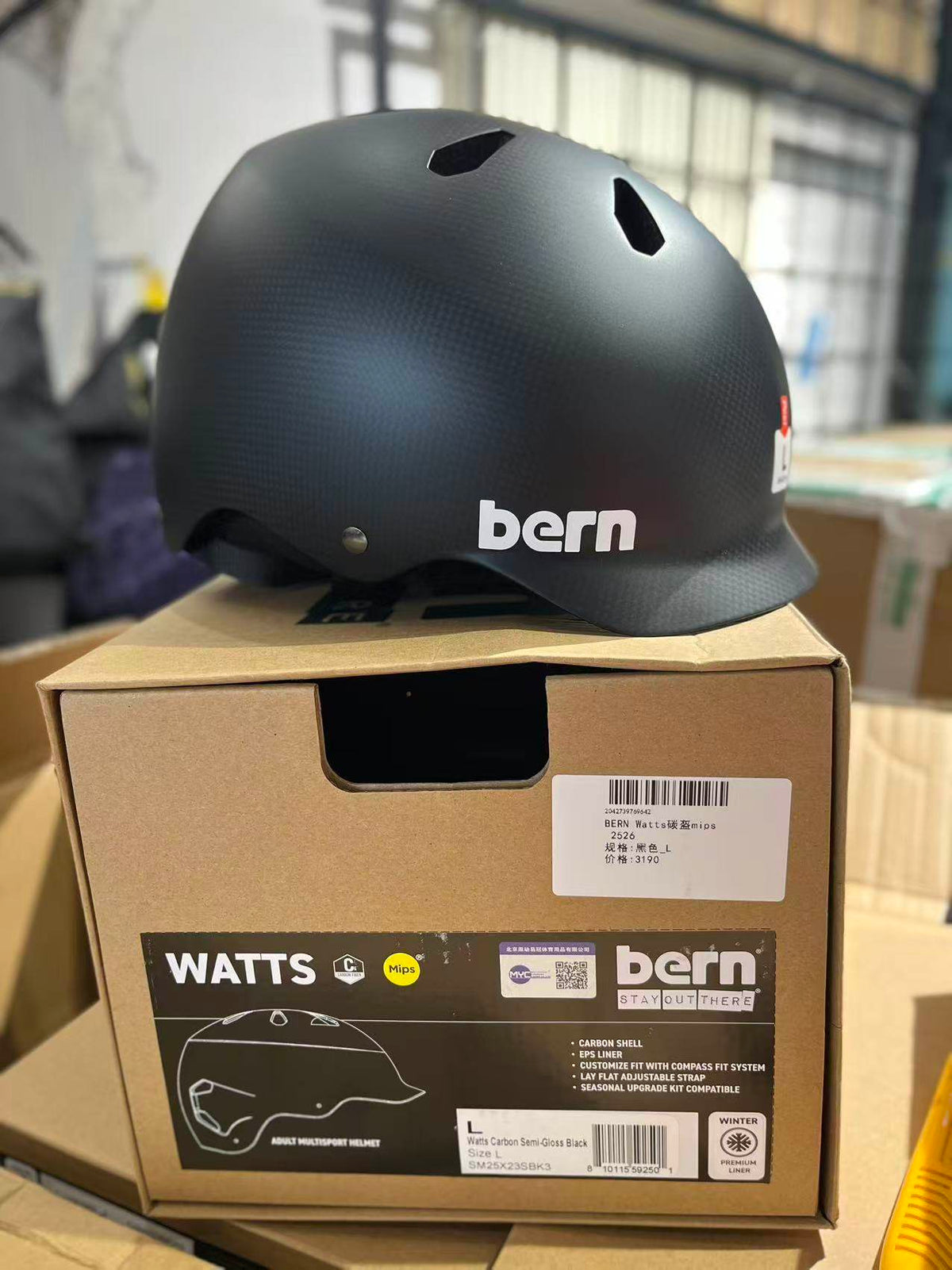 Bern25新款碳纤维滑雪头盔男女Watts2.0单双板通用mips防摔运动盔