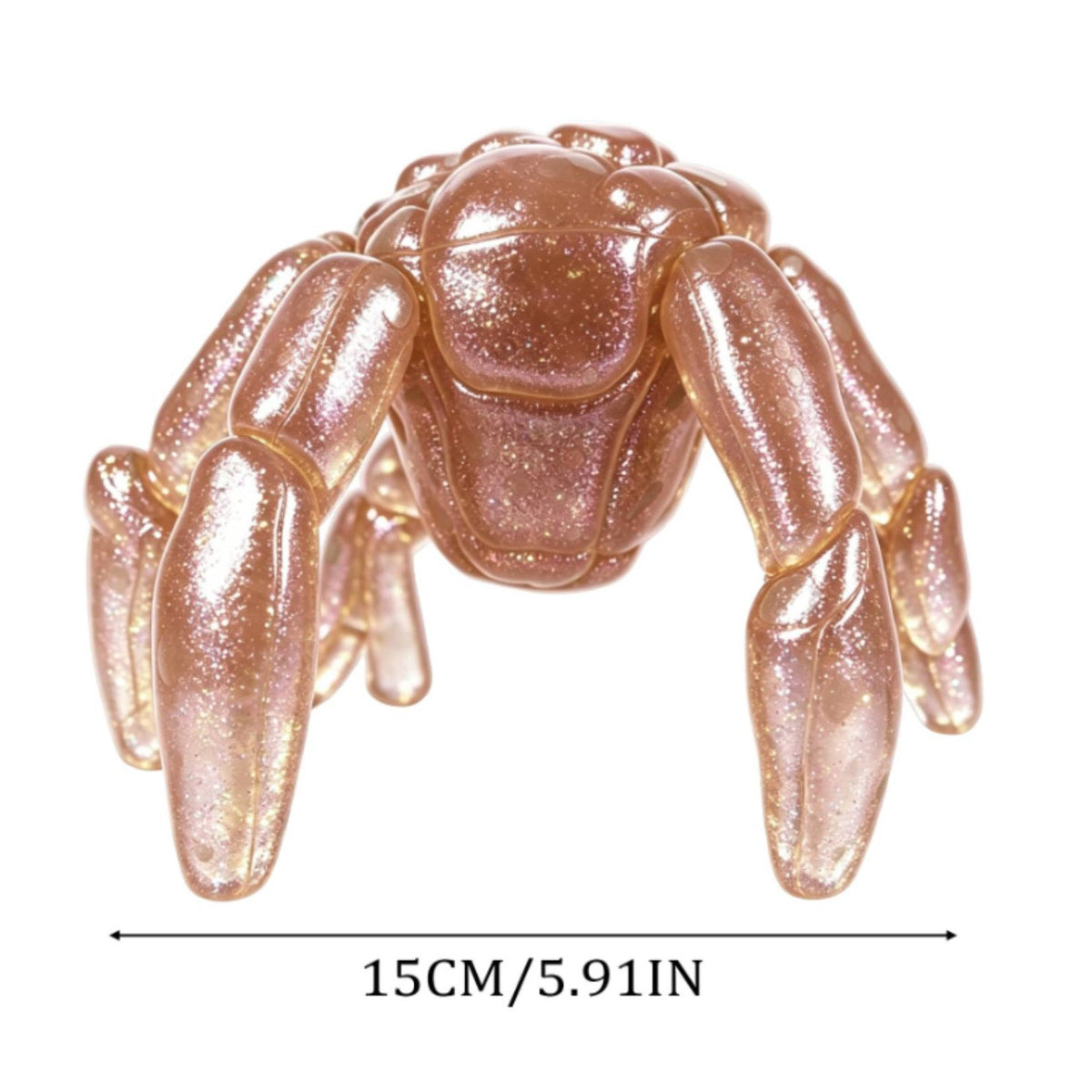 Stress Relief Alien Creature Press Toy Glitter Filled Five-Legged Crab-Like Figure for Office