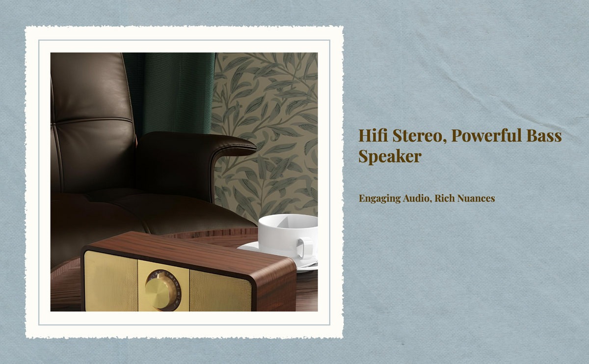 Retro Wooden Speaker, Vintage Radio, Stereo Bass, Home Audio