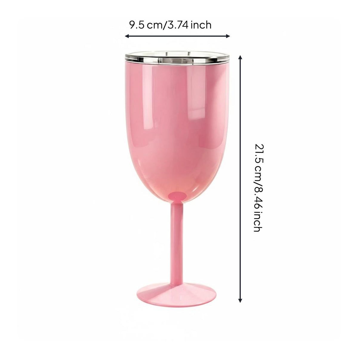 Stemmed Vino Cup Glossy Lustrous Vacuum Insulated Vino Cup Drinking Opening Stemmed Tumbler