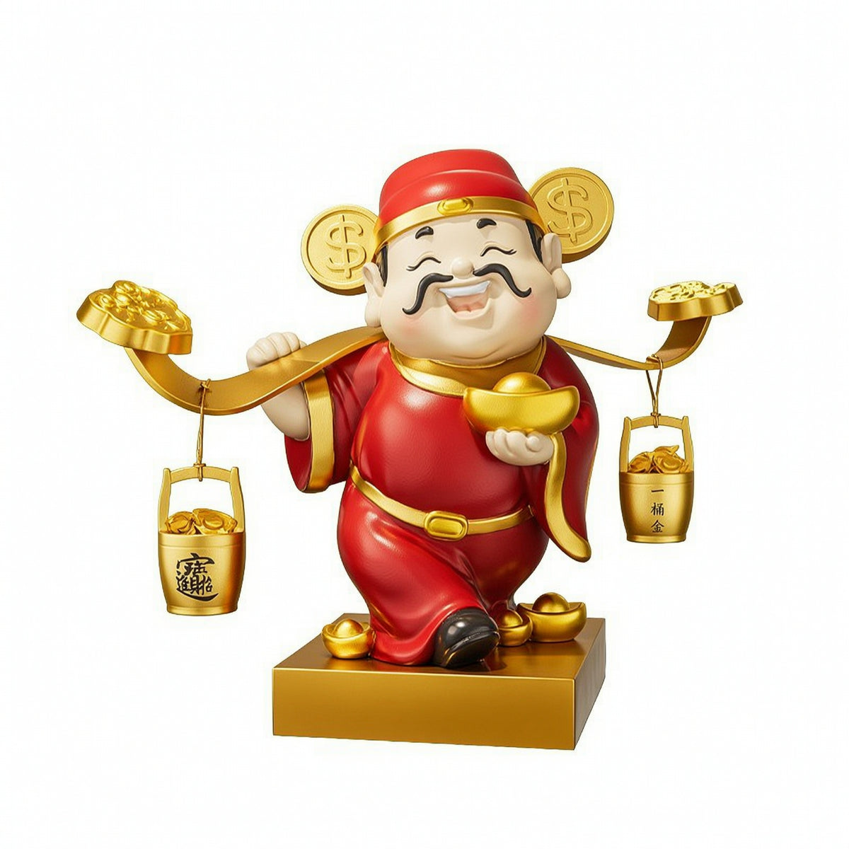 Caishenye Statue Decorative Wealth Deity Statue Auspicious Deity of Prosperity Figurine for Homeowners, Living Room, Entryway