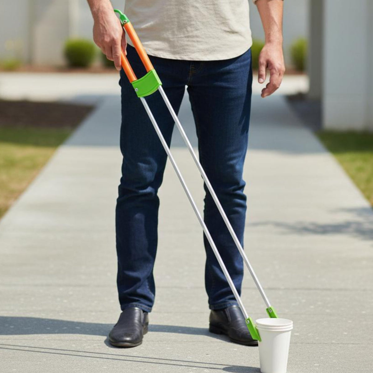 Double Rod Picker Long-Lasting Litter Pickup Tool Rustproof for Seniors