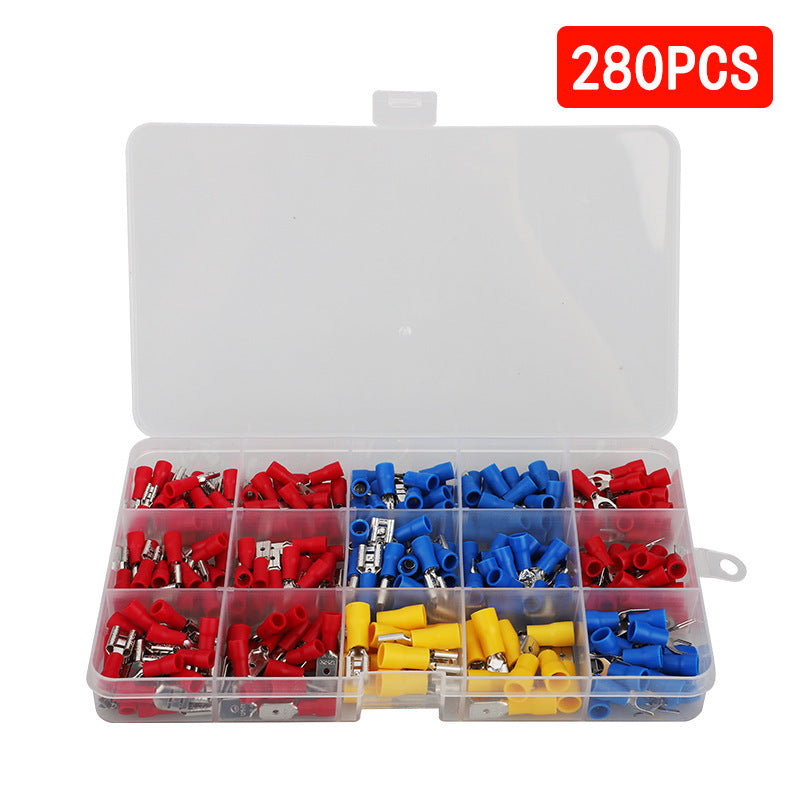 280PCS Cold-Pressed Insulated Steel Copper-Plated Wire Connector Terminal Kit in Box