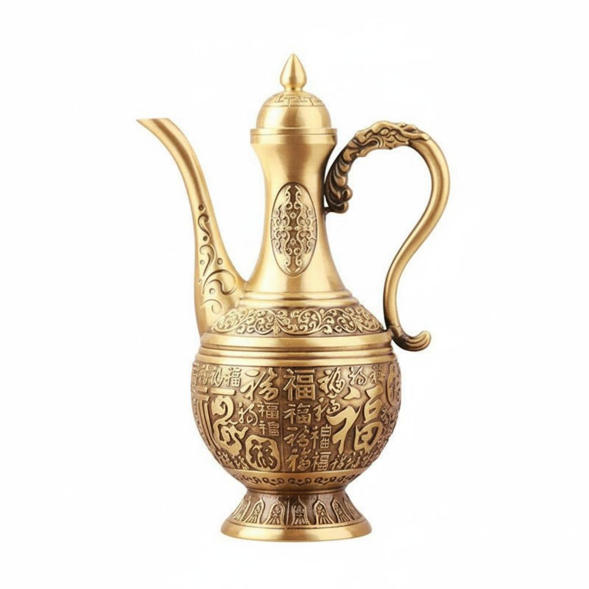 Brass Beverage Pot Light Luxury Tabletop Ornament for Banquet, Collectors