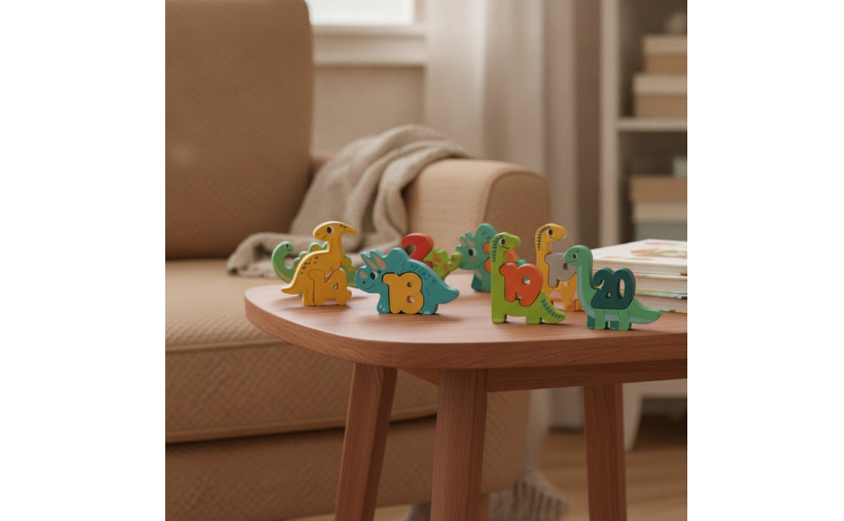 Wooden Puzzle with Animal Blocks Problem-Solving Number Puzzle Imaginative Play Educational Block Set for Young Children, Home Playroom