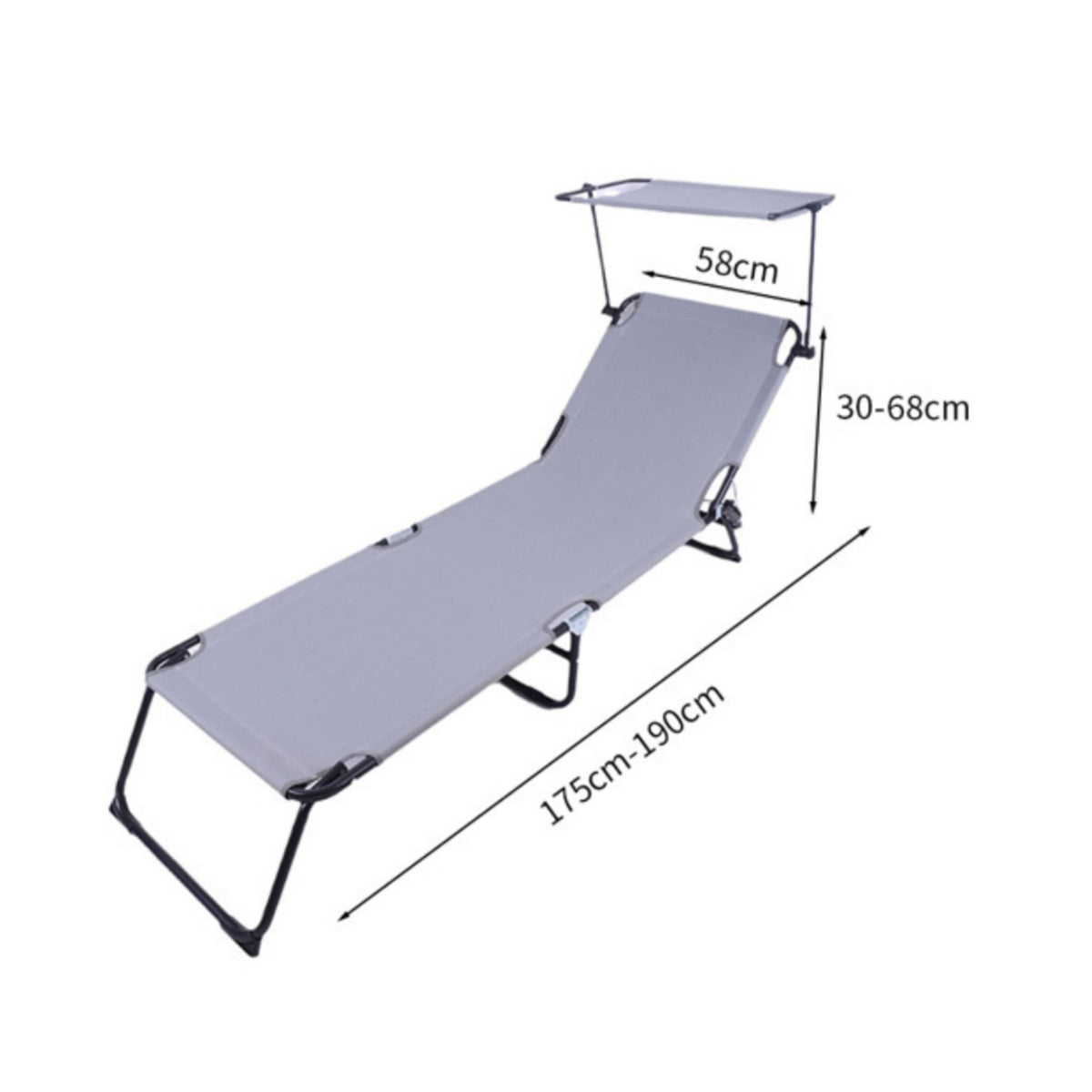 Outdoor Lounge Chair with Foldable Reclining Outdoor Lounge Chair Adjustable Lounger for Campers, Anglers, Patio