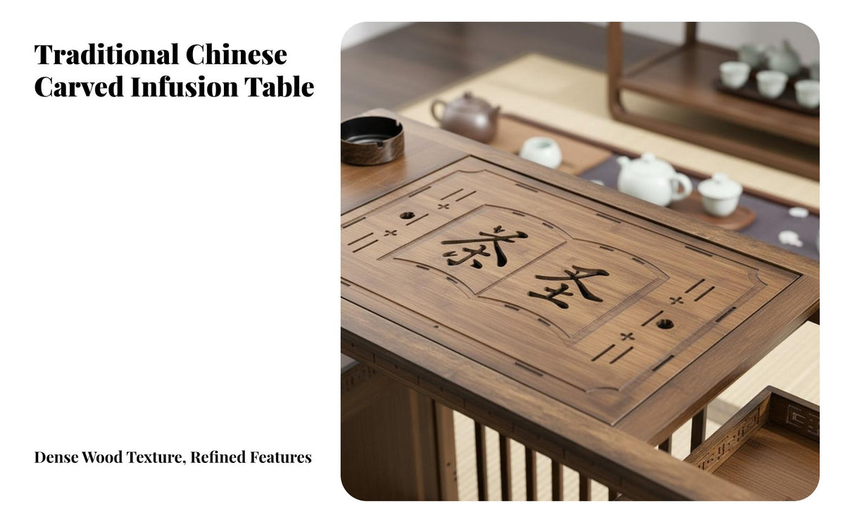 Storage Cabinet and Drawer Rolling Tea Brewing Table Chinese Aesthetic 2-Tier Wooden Mobile Table with Wheels Multi-Functional Mobile Furniture Allintegrated Design for Homeowners, Apartment Dwellers, Adults, Living Room, Office, Balcony, Kitchen
