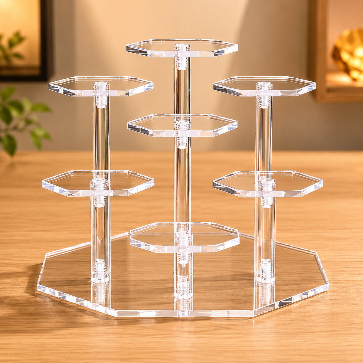 Black Acrylic Box for Figurines, 7-Slot Collection Display Case, Exhibition, Dust Protection