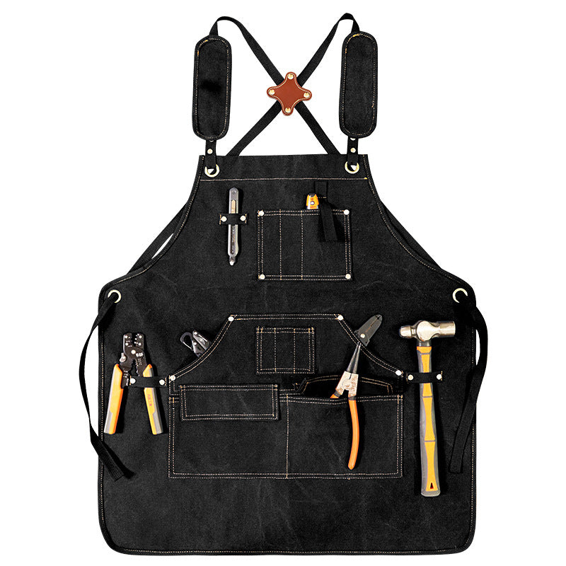 Canvas Apron for Craftsmen, Outdoor Woodworking, BBQ, Barista, Work Apron, Custom