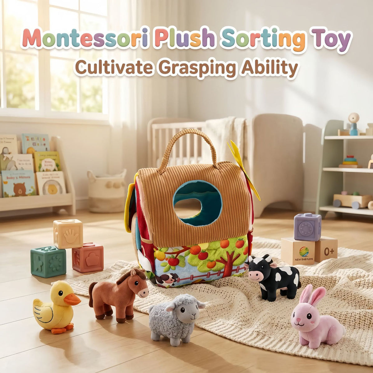 Mini Farm House Plush Toy for Infants and Toddlers