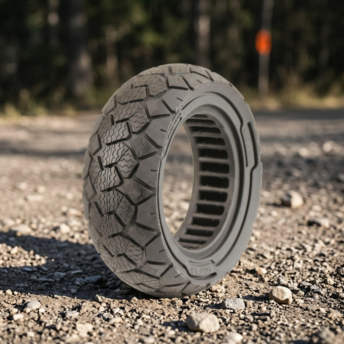 Grooved All-Terrain Solid Tire Puncture-Proof Scooter Tire with All-Terrain Tread Pattern Tubeless Wear-Resistant for Commuters