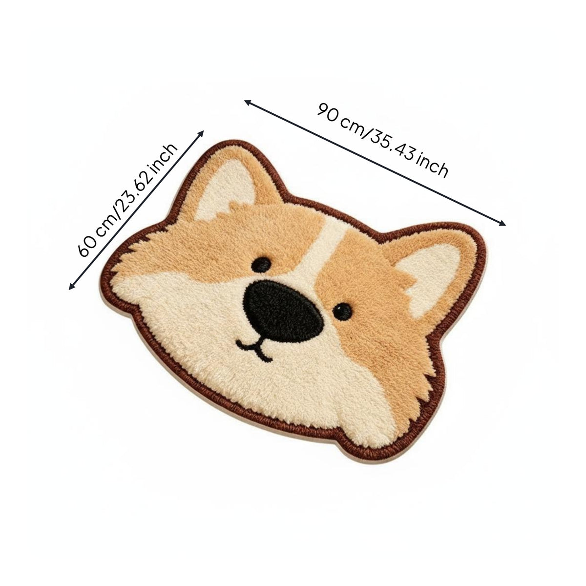 Cartoon Creature Bath Mat Quick-Drying Absorbent Bathroom Rug Brown Border