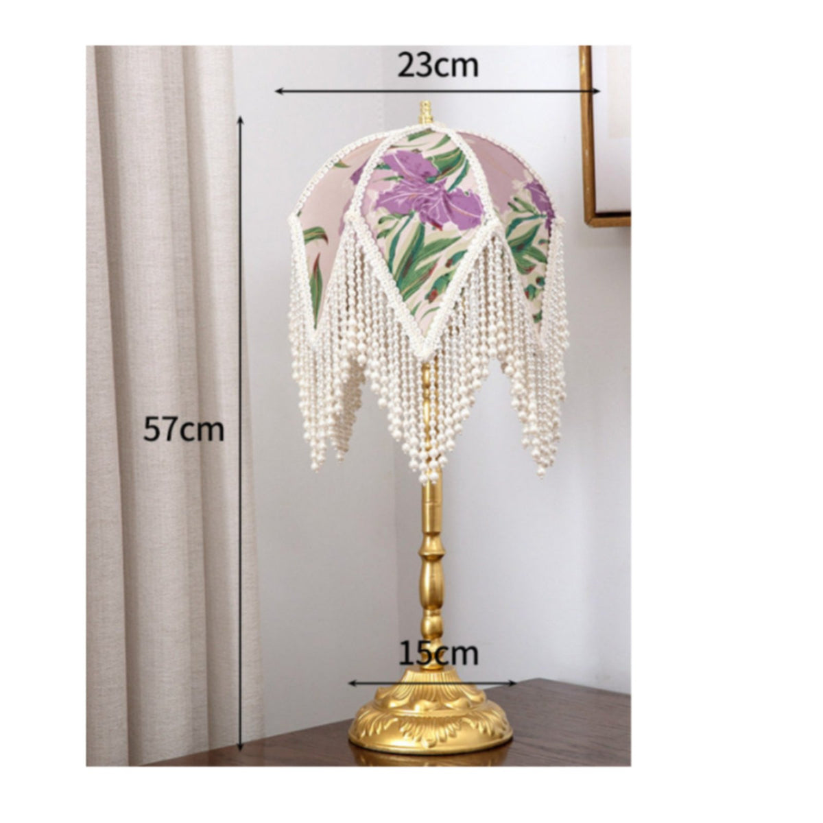Elegant Design French Retro Table Lamp Timeless Elegance Beaded Tassel Lamp Ornate Brass Base Exquisite Gift Idea for Bedroom