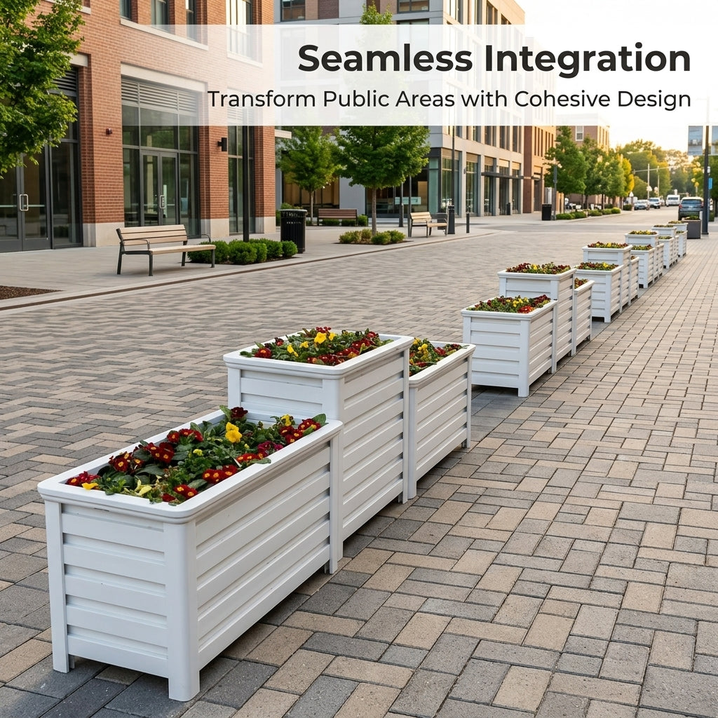 Outdoor Rectangular Aluminum Planter Box for Garden, Movable for Patio Yard, Large for Gardeners, Portable Landscape Raised Bed