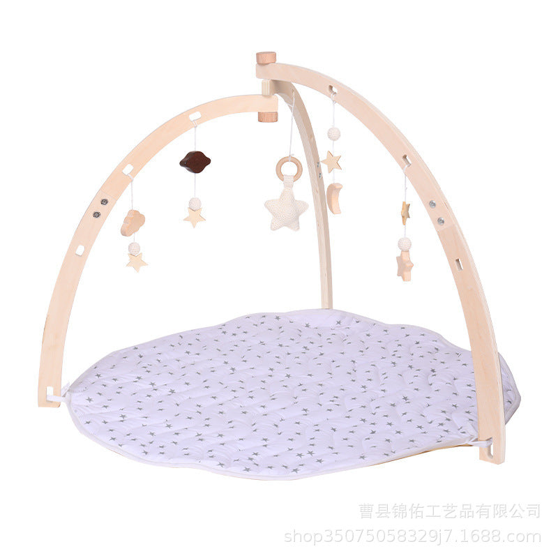 Wooden Baby Crib Toy with Adjustable Arch for Hand-Eye Coordination