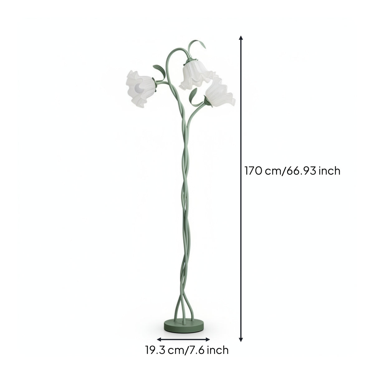 Floor Lamp with Flower Shades Adjustable 3-Head Floor Lamp Decorative for Living Room