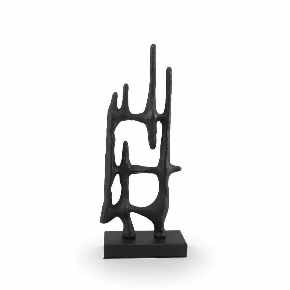 Metal Sculpture Geometric Abstract Statue Modern for Console Table, Living Room