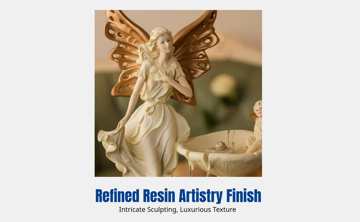 Resin Cherub Water Feature European Style Living Room Sculpture, Home Decor, Artistic Accent, Wholesale