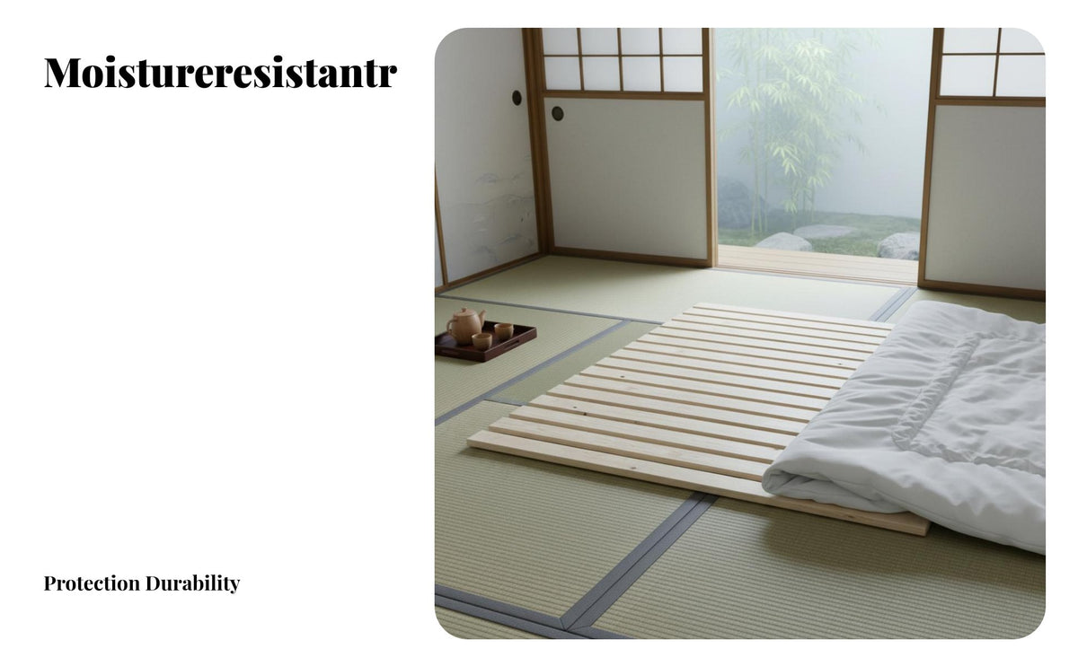 Solid Wood Construction Foldable Slatted Bed Base Noiseless Mattress Support Quiet Design Bedroom Furniture Moisture-Resistant for Renters, Students, Homeowners, Tatami Room, Dormitory, Apartment