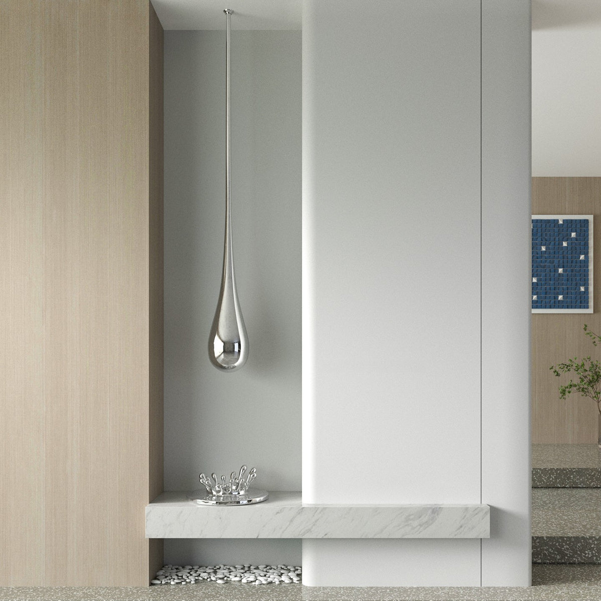 Modern Creative Ceiling Hanging Water Drop Sculpture Decoration