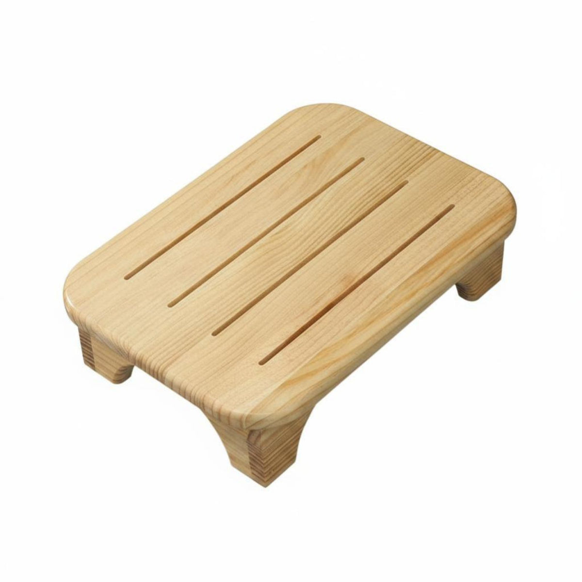 Slatted Platform Stool Multi-Functional Footrest Minimalist Design for Bathroom