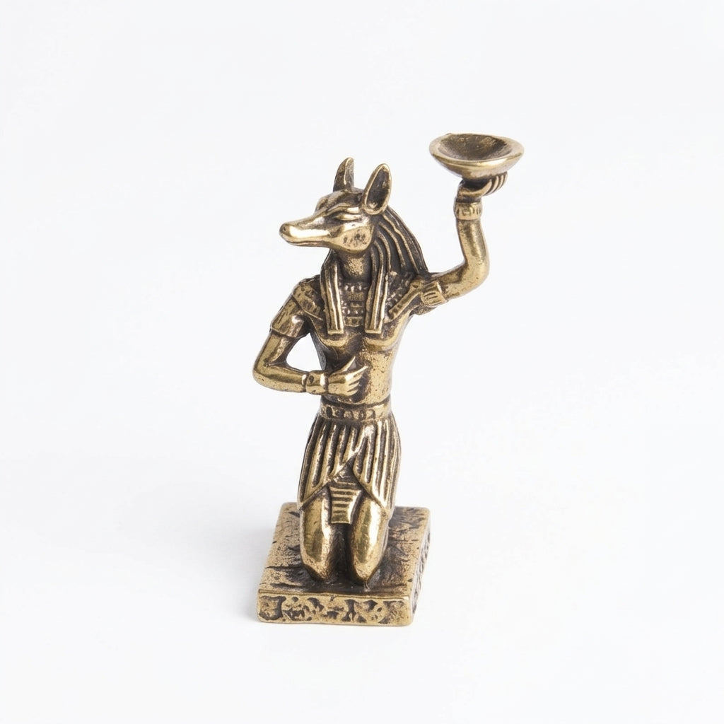 Anubis Brass Statue, Vintage Distressed
