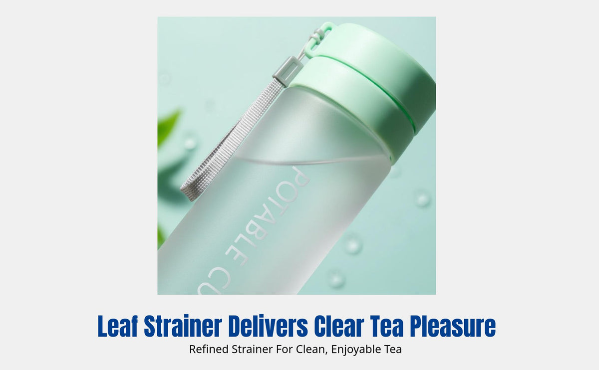 Sports Water Bottle, Large Capacity, Frosted Plastic, Outdoor, Portable Strap, Tea Infuser, Transparent