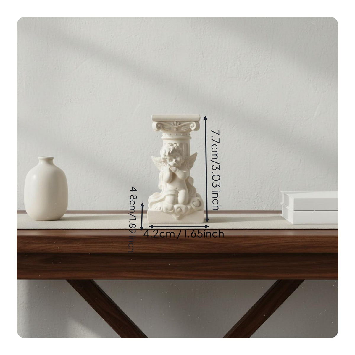 Greek Design Angel Sculpture Resin Craft Roman Pillar Display Stand
