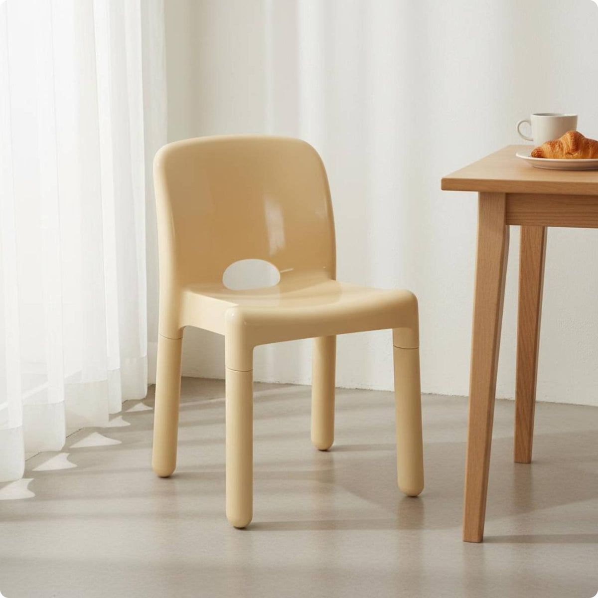 Modern Design Molded Plastic Chair Lightweight Interior Furnishing Stackable for Beauty Salon