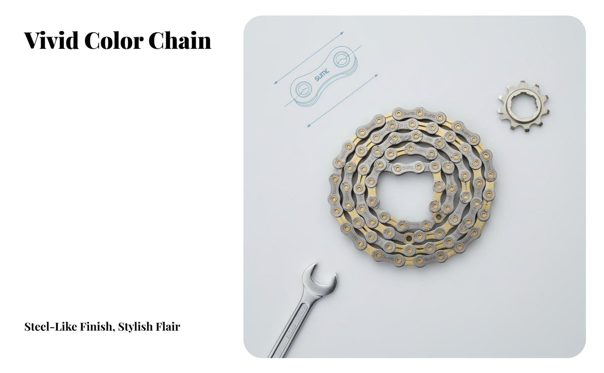 Bike Chain High Strength Multi-Speed Bike Chain Drivetrain Part Long-Lasting Effortless Shifting for Outsideside Door Cycling