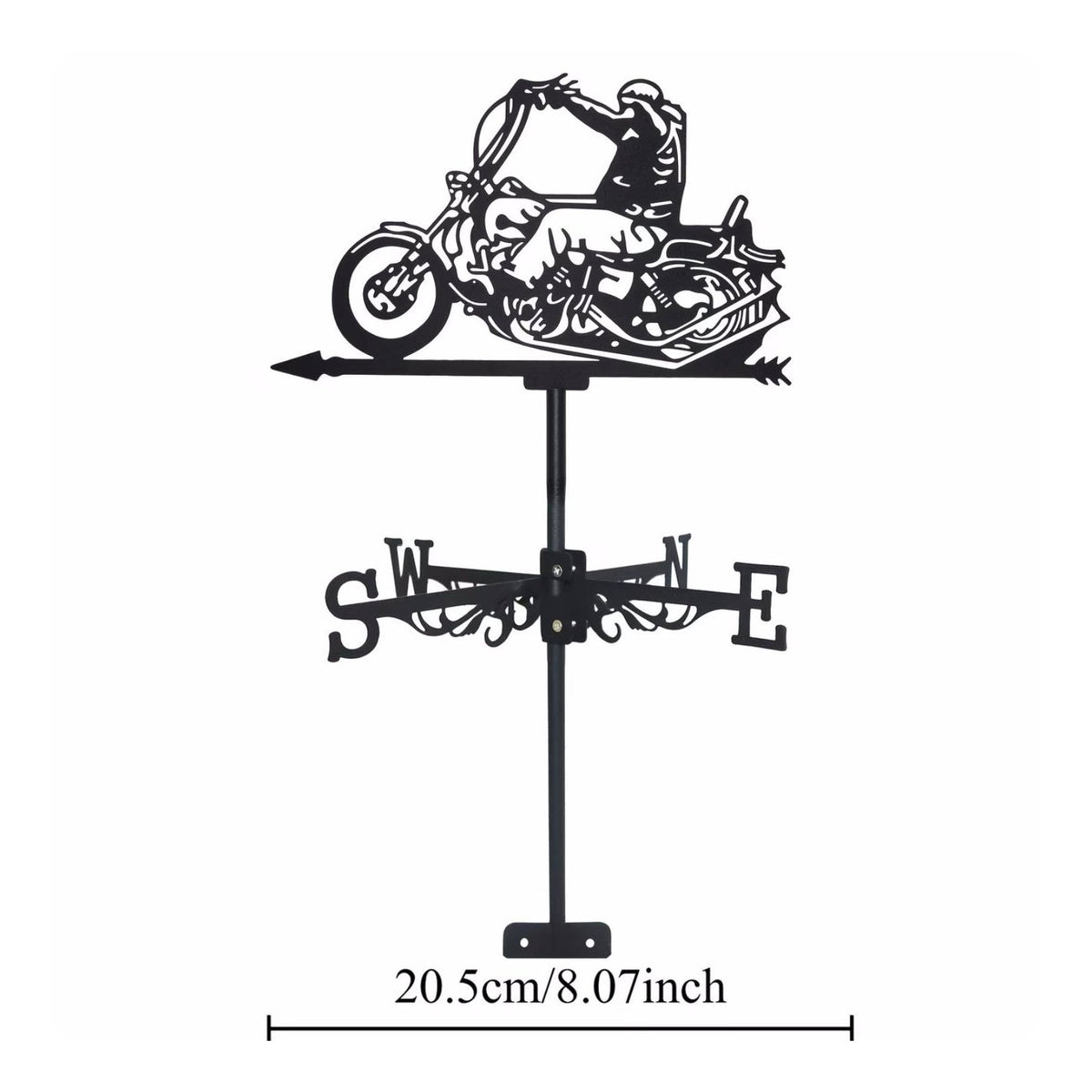 Metal Outline Weathervane Easy Installation Decorative Weathercock for Garden