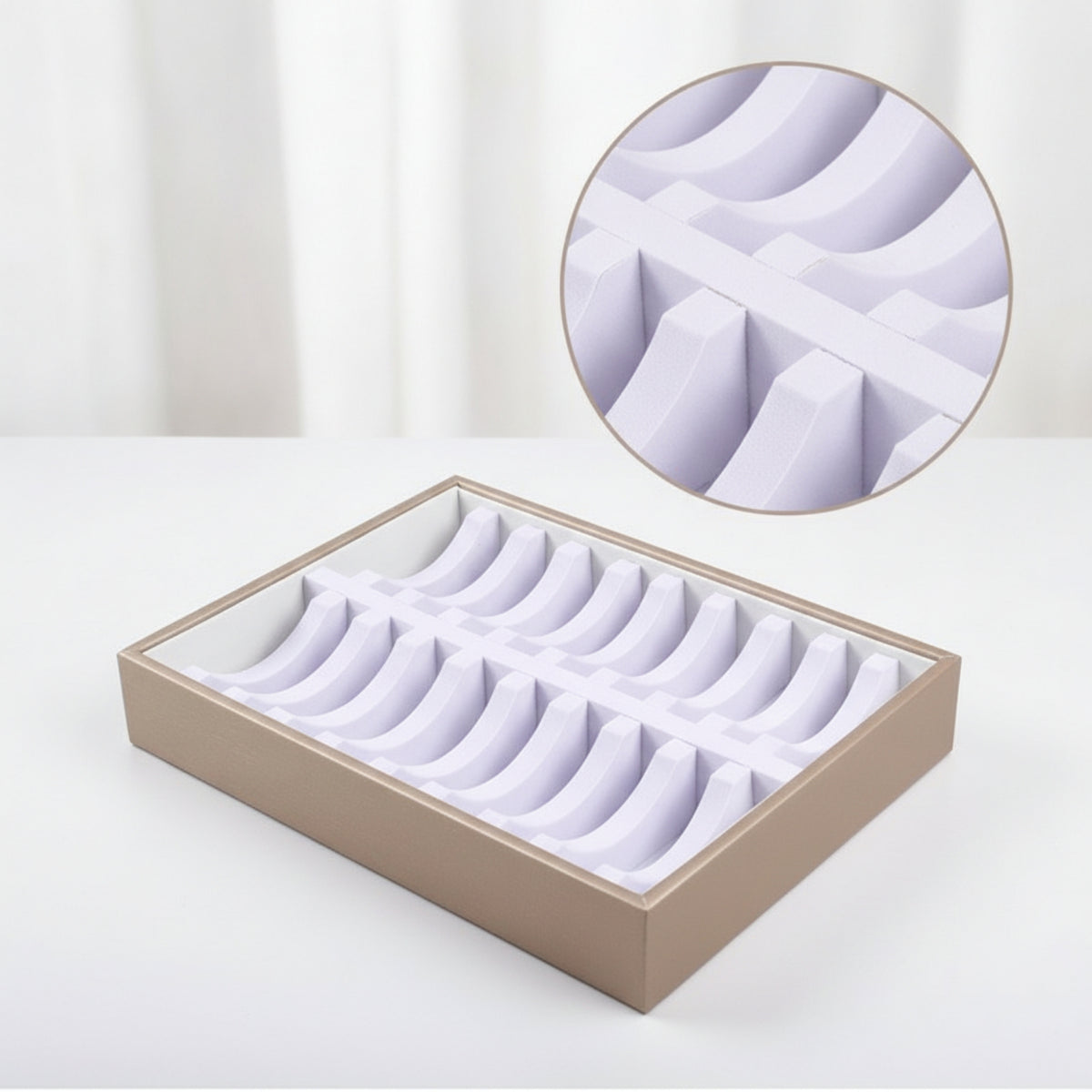 Elegant Bangle Organizer Tray with Grooves Organized Jewelry Display Tray with Grooves Foam-Lined Rectangular for Collectors