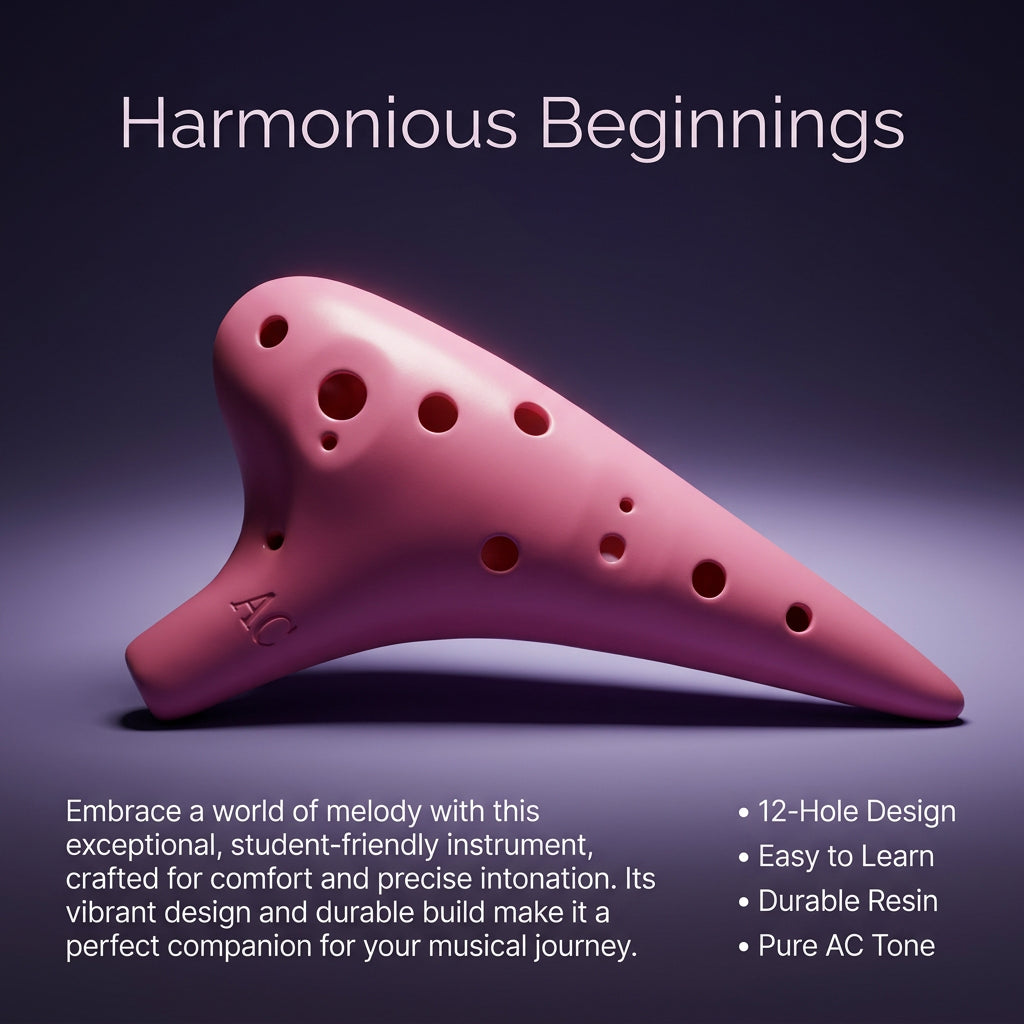 12 Hole Alto Resin Musical Instrument, Easy to Learn Ocarina for Students, Portable Ocarina with Lanyard, Beginner Ocarina for Kids