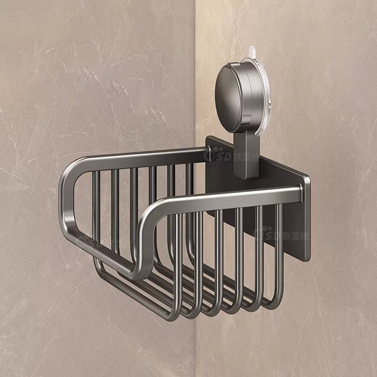 Kitchen Wall-Mounted Suction Cup Storage Rack, Drainage, No Drilling, Multifunctional