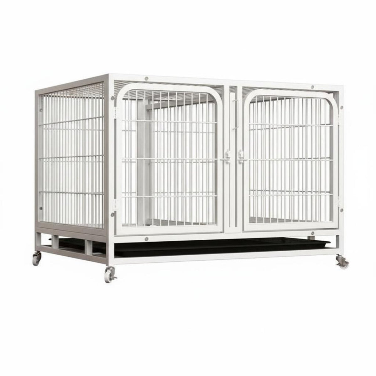 Heavy Duty Breeding Cage Double Door Multi-Tier Animal Kennel Easy to Removable Tray Stackable Pet Cage for Veterinarians, Grooming Salon