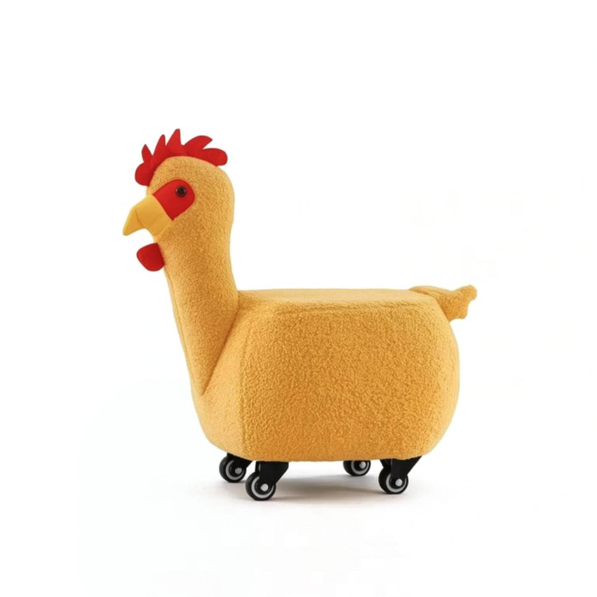 Cock Stool Rolling Ottoman with Wheels Footstool Padded Furniture Soft for Children, Playroom, Nursery