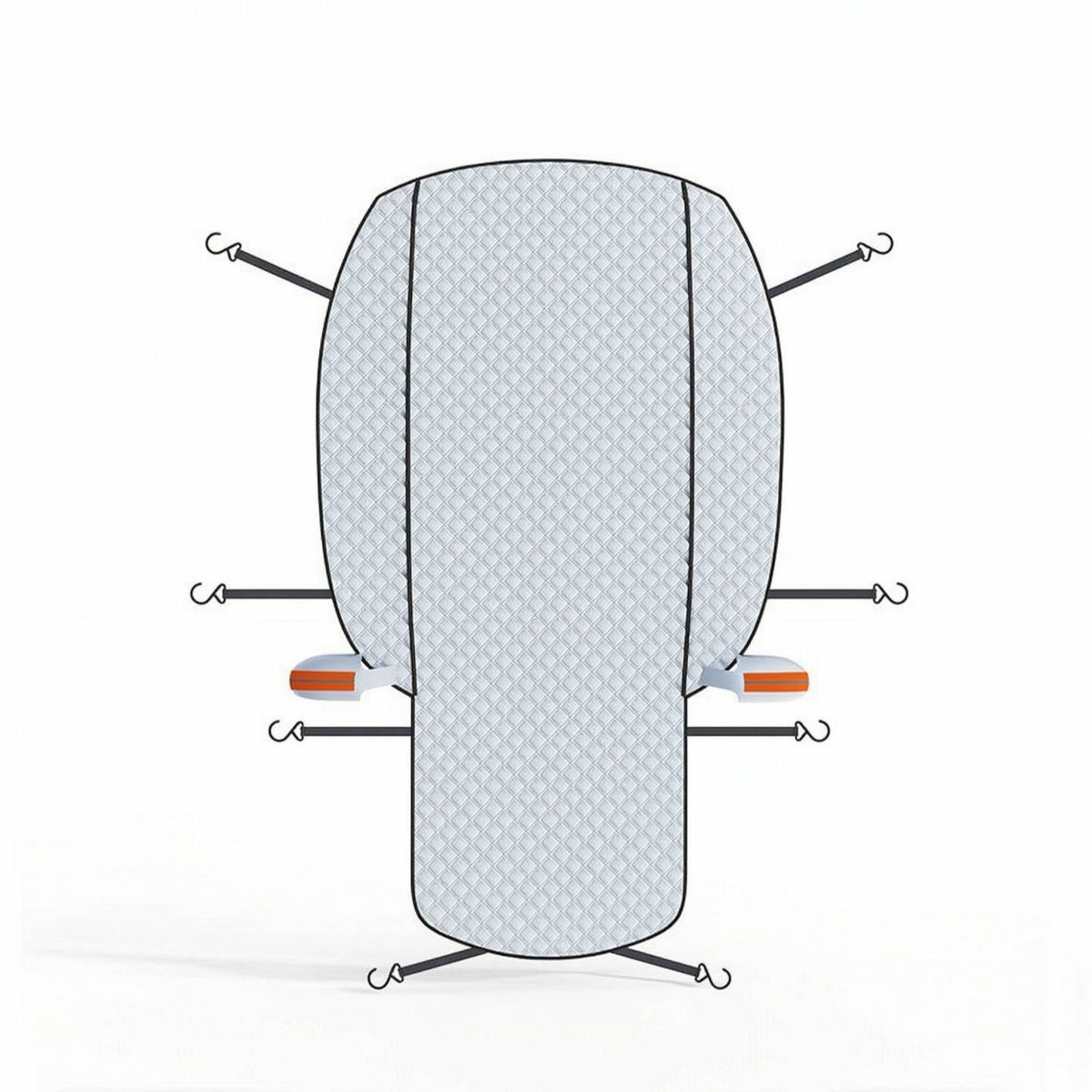 Thickened Half Car Cover Quilted Car Half Cover Secure Fit Cotton Lined for Outdoor Parking, Winter Protection