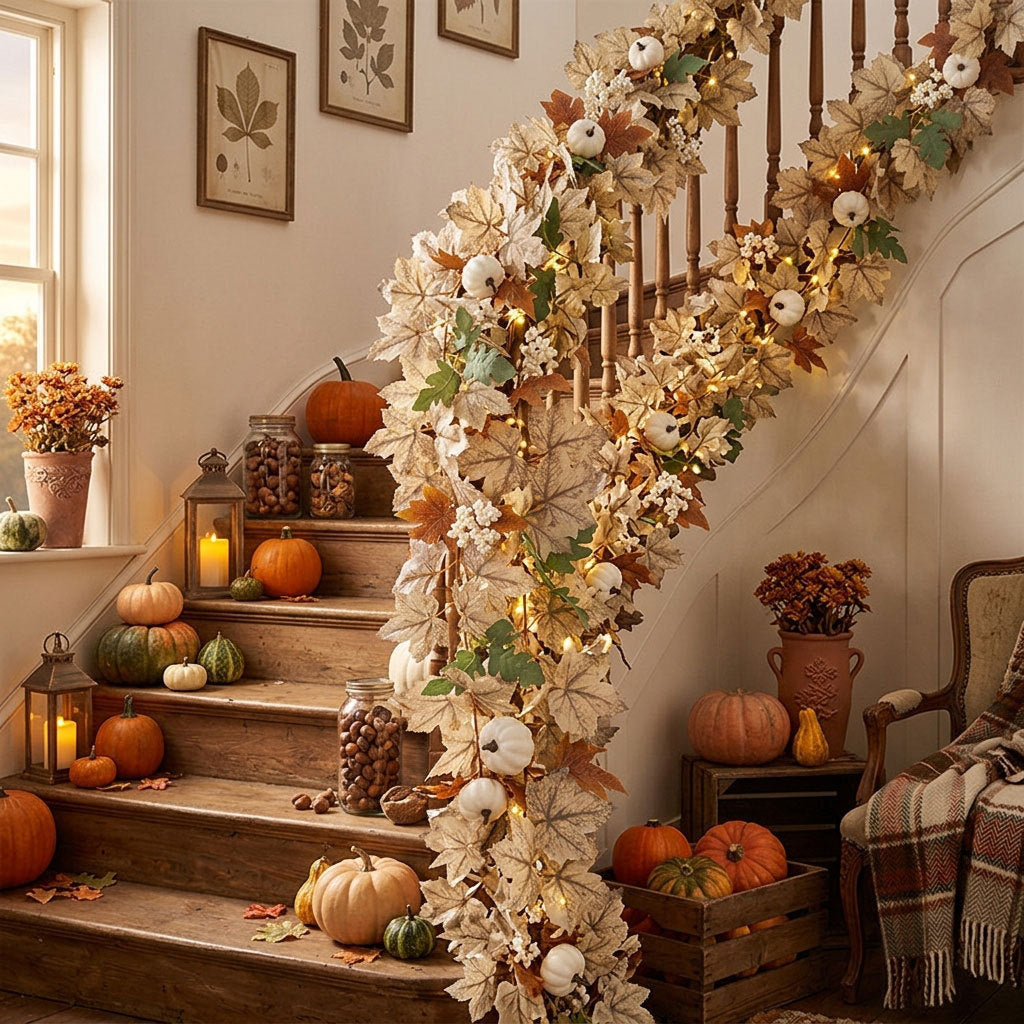 Artificial Maple Leaf Vine for Autumn Home Decor