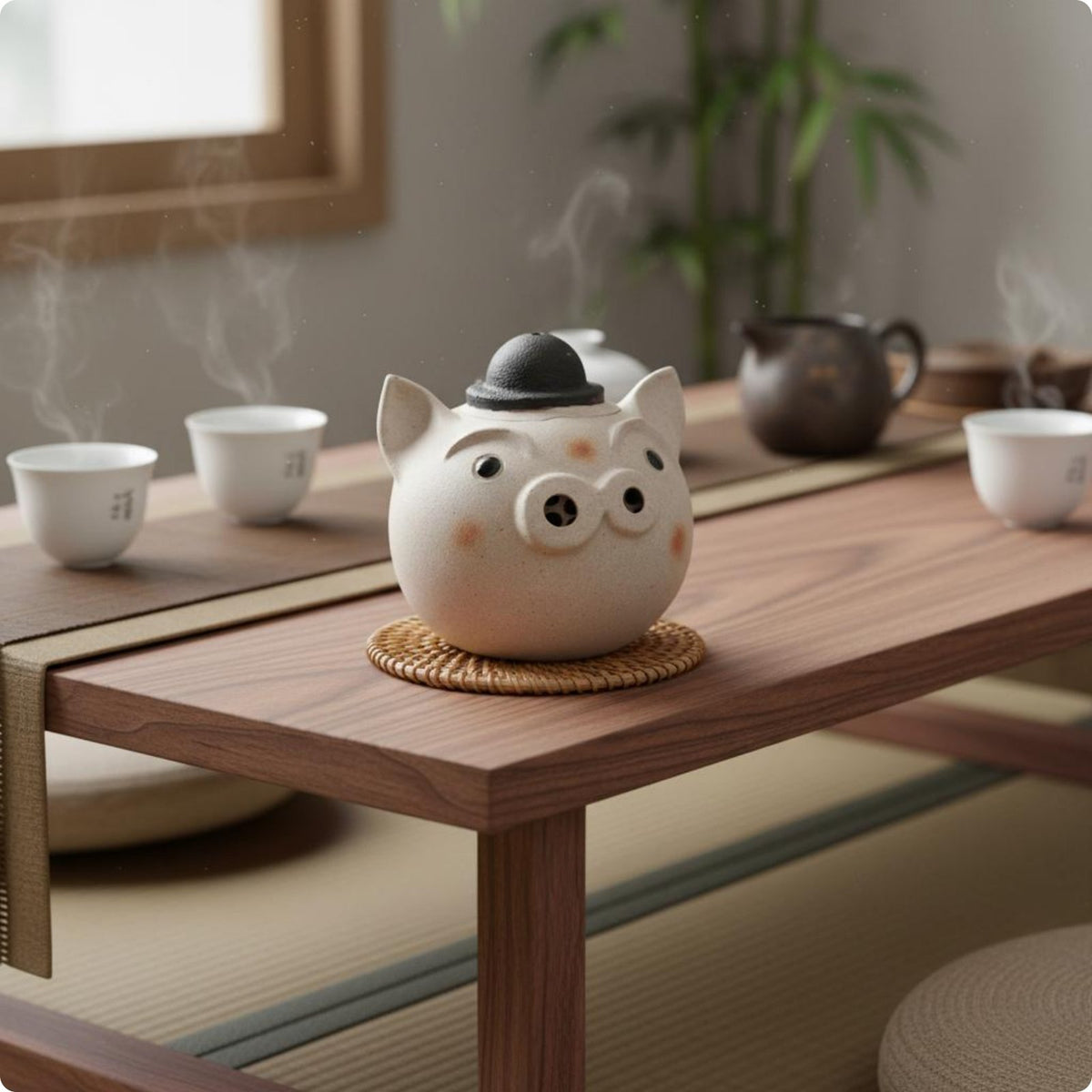 Pig Head Teapot Heat-Resistant Grip Pig Teapot Cute Design